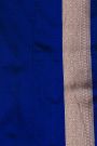 Banarasi Silk Royal Blue Saree With Florals And Birds