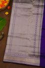 Banarasi Silk Royal Blue Saree With Florals And Cows Body