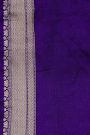 Banarasi Silk Royal Blue Saree With Florals And Cows Body