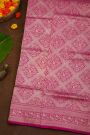 Banarasi Silk Pink Saree With Florals And Birds Border