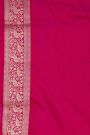 Banarasi Silk Pink Saree With Florals And Birds Border