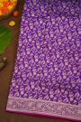 Banarasi Silk Royal Blue Saree With Florals Self Border