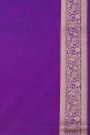 Banarasi Silk Royal Blue Saree With Florals Self Border