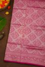 Banarasi Silk Rani Pink Saree With Florals And Birds Border