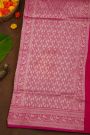 Banarasi Silk Rani Pink Saree With Florals And Birds Border