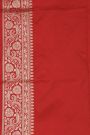 Banarasi Silk Maroon Saree With Florals And Leaves Jaal Body