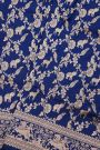 Banarasi Silk Royal Blue Saree With Animals And Humans Border