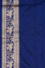 Banarasi Silk Royal Blue Saree With Animals And Humans Border