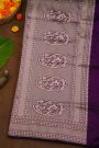 Banarasi Silk Purple Saree With Diamonds In Zari Border