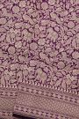 Banarasi Silk Purple Saree With Diamonds In Zari Border