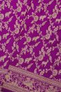 Banarasi Silk Violet Saree With Florals Jaal And Animals Body