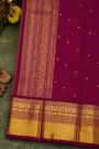 Kancheepuram Silk Lavender Saree With Checks And Floral Buttis Body And Contrast Peacocks Border