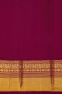 Kancheepuram Silk Lavender Saree With Checks And Floral Buttis Body And Contrast Peacocks Border