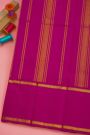 Kancheepuram Silk Yellow Saree With Ganga Jamuna Gap Border