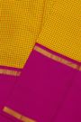 Kancheepuram Silk Yellow Saree With Ganga Jamuna Gap Border