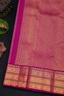 Kancheepuram Silk Sky Blue Saree With Florals And Buttis Body And Contrast Florals And Buttis Border