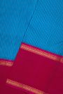 Kancheepuram Silk Sky Blue Saree With Kattam Checks