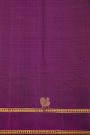 Kancheepuram Silk Purple Saree With Zari Checks Body And Self Peacock Buttis In Gap Border