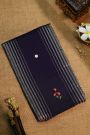 Fancy Tussar Black Saree With Lines And Florals Body And Kaddi Pallu