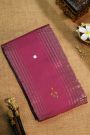 Fancy Tussar Magenta Saree With Lines And Florals Body And Kaddi Pallu