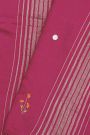 Fancy Tussar Magenta Saree With Lines And Florals Body And Kaddi Pallu