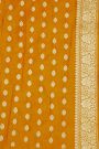 Banarasi Silk Mustard Yellow Saree With All Over Leafs Jaal
