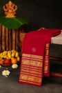 Kancheepuram Silk Magenta Saree With Elephants And Yalis Border