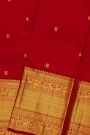 Kancheepuram Silk Red Saree With Small Buttas Body Self Border