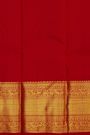 Kancheepuram Silk Red Saree With Small Buttas Body Self Border