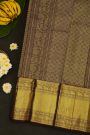 Kancheepuram Silk Rust Saree With Diamond And Yalis Contrast Border