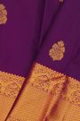 Kancheepuram Silk Purple Saree With Wedding Procession Border