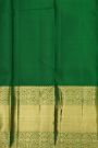 Kancheepuram Silk Parrot Green Saree With Mango Paisley Body And Self Border