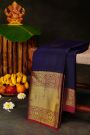 Kancheepuram Silk Violet Saree With Mango Paisley Buttis Body