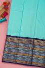 Kancheepuram Silk Sky Blue Saree With Thread Zari Border