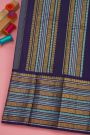 Kancheepuram Silk Sky Blue Saree With Thread Zari Border