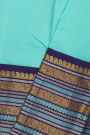 Kancheepuram Silk Sky Blue Saree With Thread Zari Border