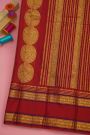 Kancheepuram Silk Light Brown Saree With Tikki Buttis Body And Gap Border