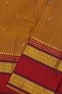 Kancheepuram Silk Light Brown Saree With Tikki Buttis Body And Gap Border