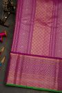 Gadwal Silk Purple Saree With Florals In Zari Checks Body