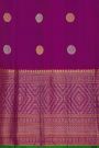 Gadwal Silk Purple Saree With Florals In Zari Checks Body