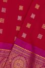 Gadwal Silk Magenta Saree With Florals Buttis In Zari Body