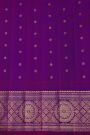 Gadwal Silk Blue Saree With Florals In Zari Checks Body