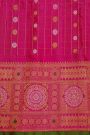 Gadwal Silk Red Saree With Florals In Zari Checks Body