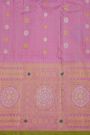 Gadwal Silk Pink Saree With Florals In Zari Checks Body