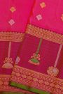 Gadwal Silk Pink Saree With Floral Buttis In Zari Body