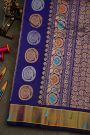 Gadwal Silk Blue Saree With Florals In Jhumka Design Body