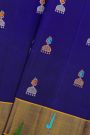 Gadwal Silk Blue Saree With Florals In Jhumka Design Body