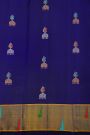 Gadwal Silk Blue Saree With Florals In Jhumka Design Body