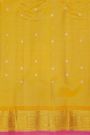 Gadwal Silk Light Yellow Saree With Florals In Zari Checks Body