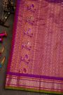 Gadwal Silk Red Saree With Florals In Zari Checks Body